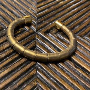 Rustic cuff gold leather cuff